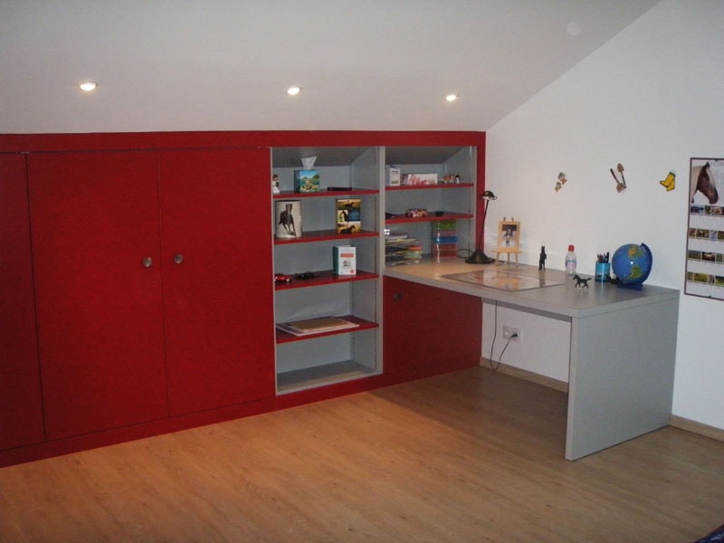 Agencement rangement en sous pente